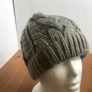Beanie Hat with Pony Tail Hole in Sage Green, One Size